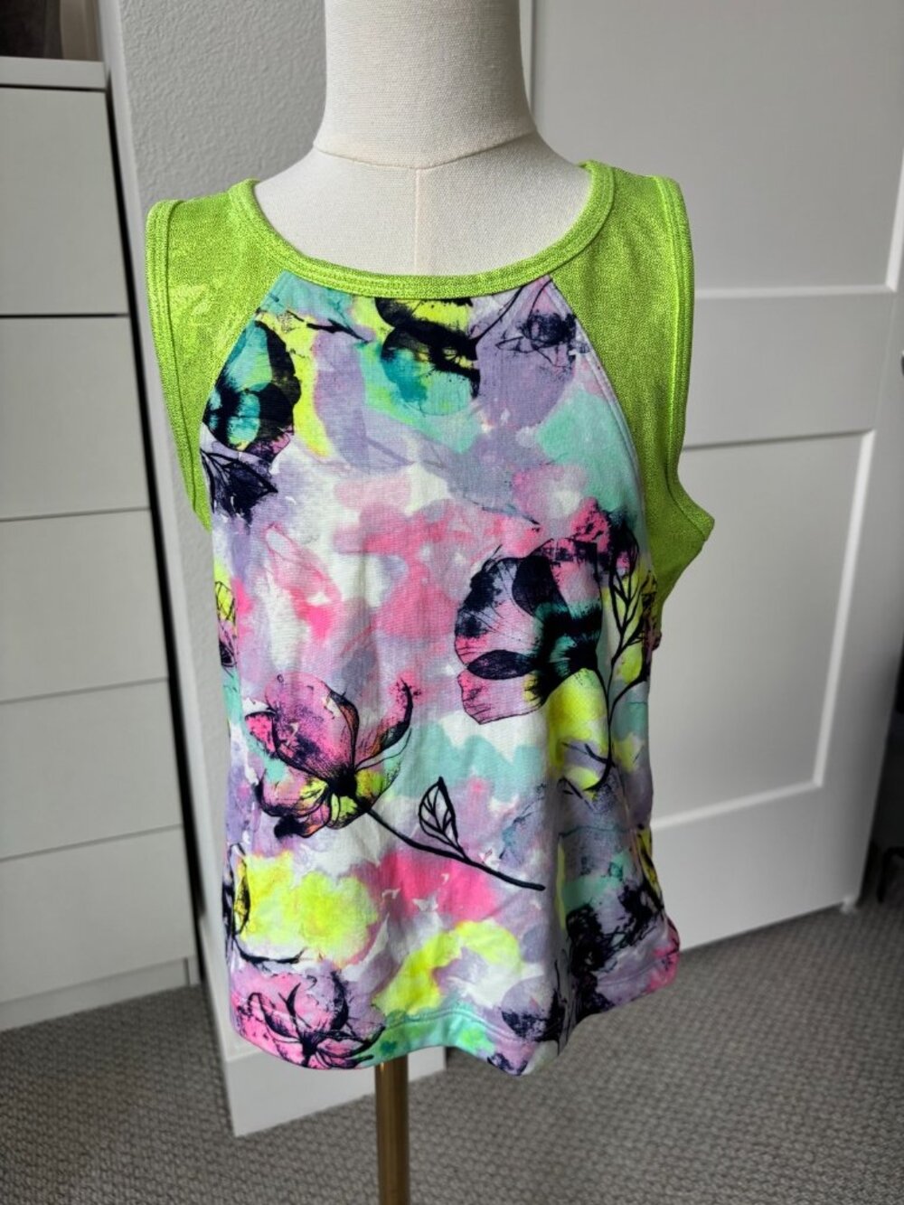 Justice Girl's Collection X Blocked Longline Tank Girl's Large (12/14)